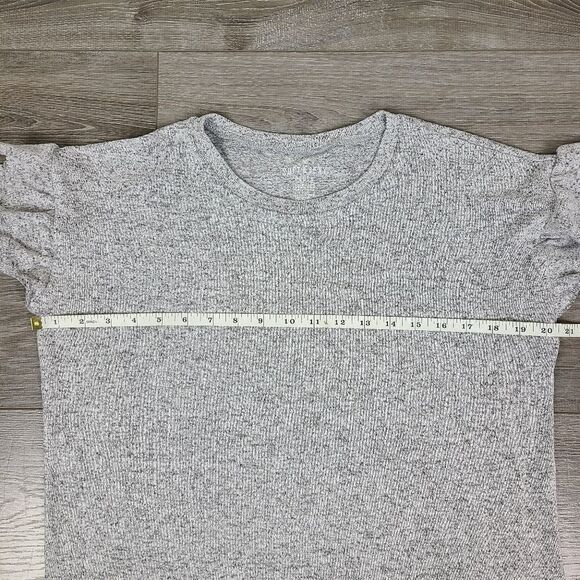 𝅺american Eagle Outfitters Gray Soft & Sexy Plush Ruffle Cap Sleeve Top Small - Picture 13 of 16